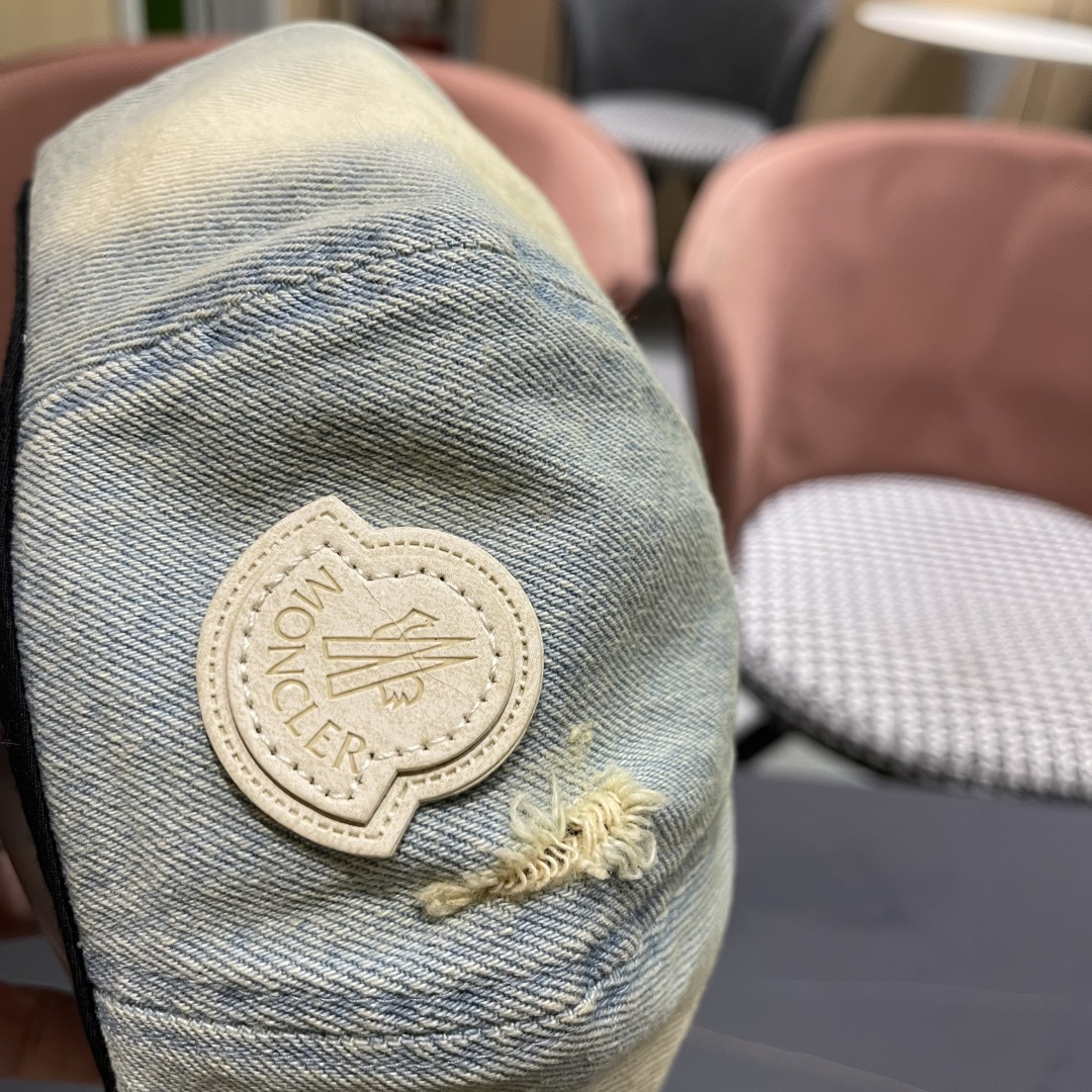  蒙口2025 新款破洞做旧水洗牛仔贝雷帽女日系秋冬复古甜美百搭八角帽