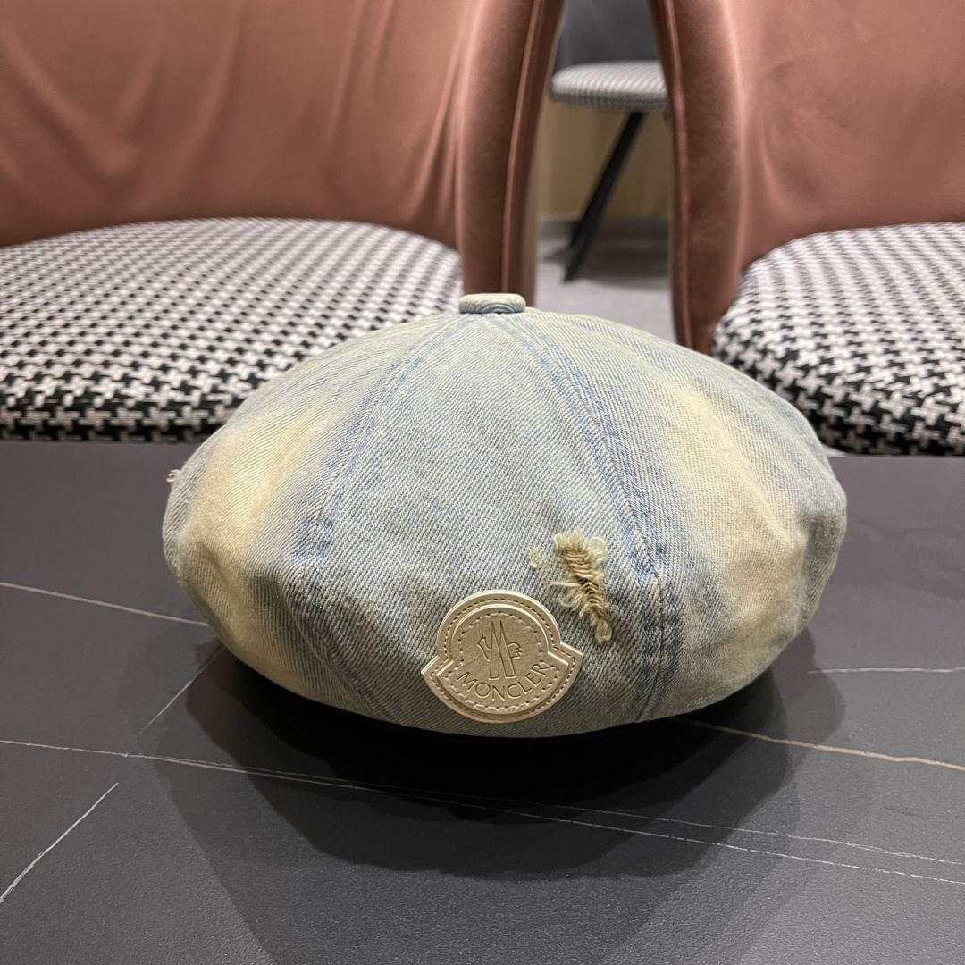 NO:359793,2025 new ripped holes, old washing denim beret women's Japanese autumn and winter retro sweet versatile octagonal hat, straw hat, fisherman hat, baseball hat, hat, Moncler, espadrilles, hats蒙口2025 新款破洞做旧水洗牛仔贝雷帽女日系秋冬复古甜美百搭八角帽帽子草帽渔夫帽棒球帽,帽子,Moncler,espadrilles,hats,hat