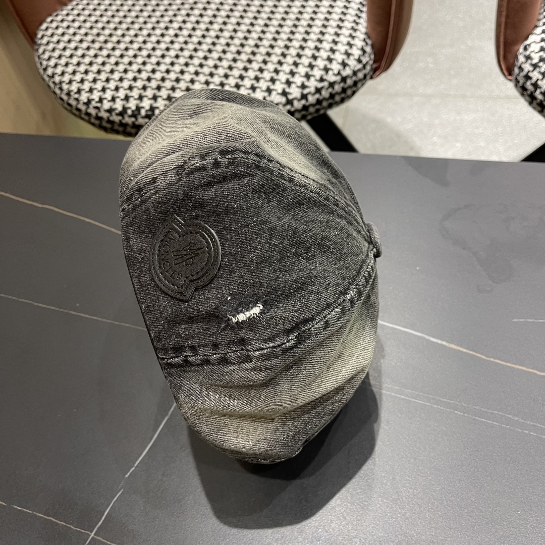  蒙口2025 新款破洞做旧水洗牛仔贝雷帽女日系秋冬复古甜美百搭八角帽