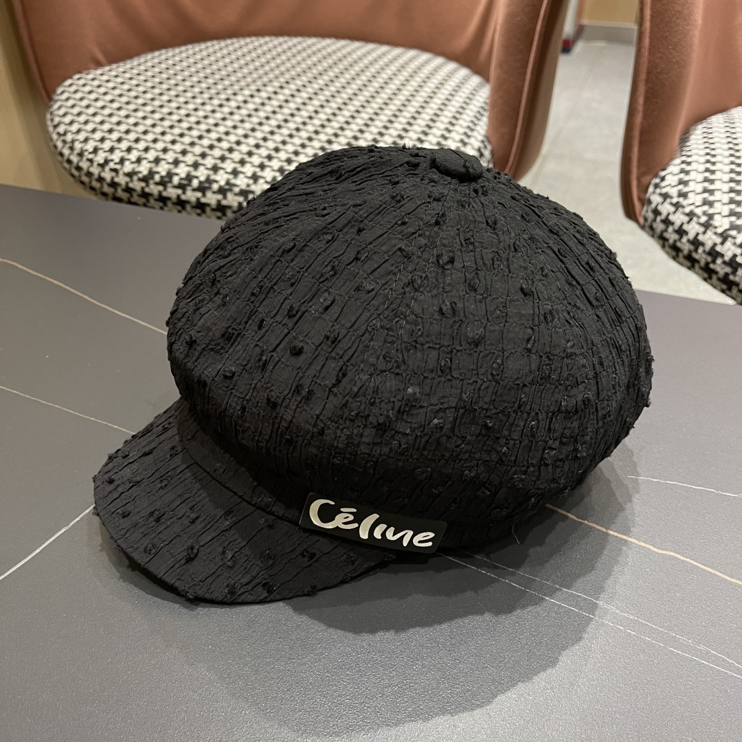  赛琳 2025新款橘子哥哥韩版气质八角贝雷帽女纯色
简约时尚夏季逛街帽子显脸小