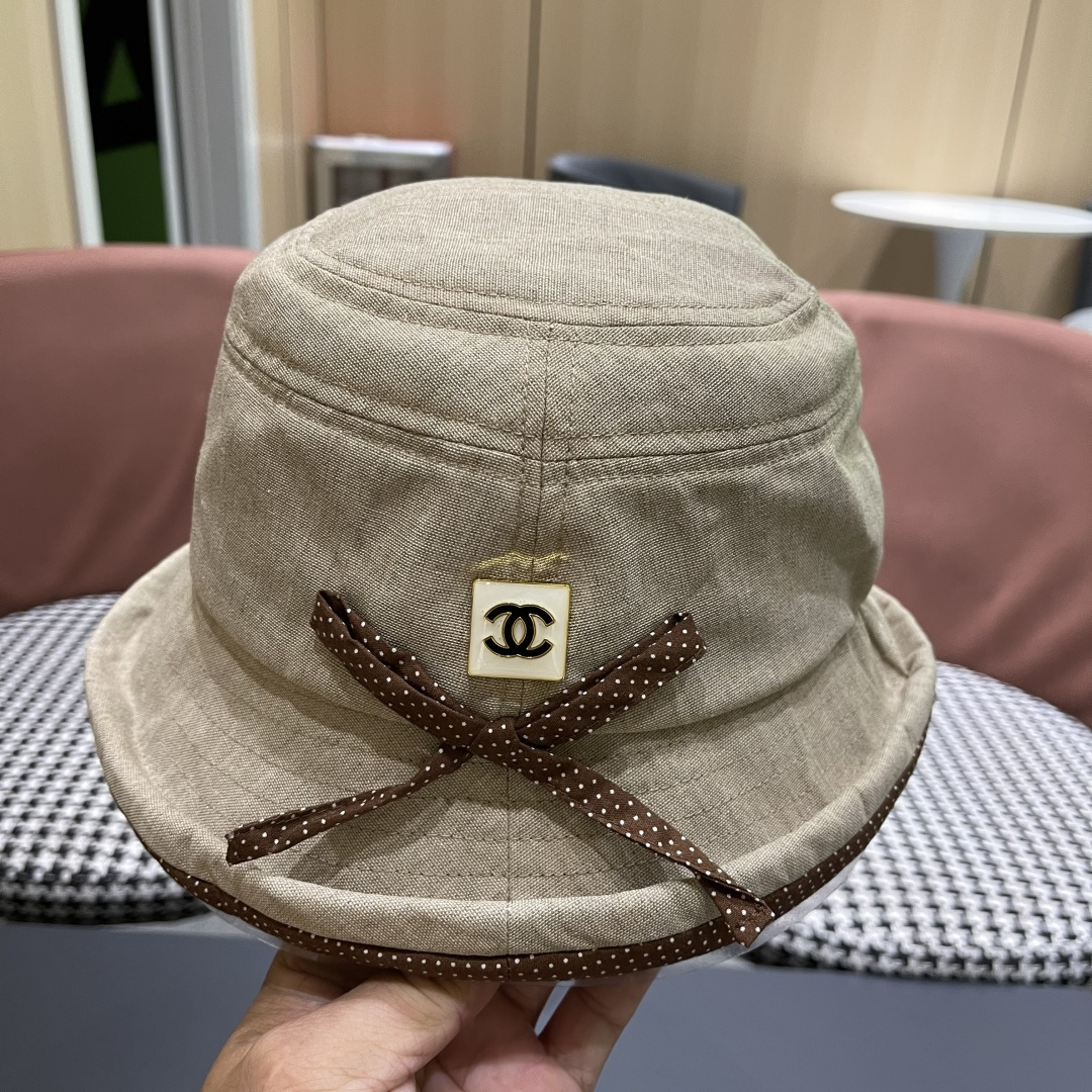  香奈儿 2025新款蝴蝶结卷边渔夫帽子女夏季赫本风气质优雅
礼帽百搭显脸小遮阳盆帽