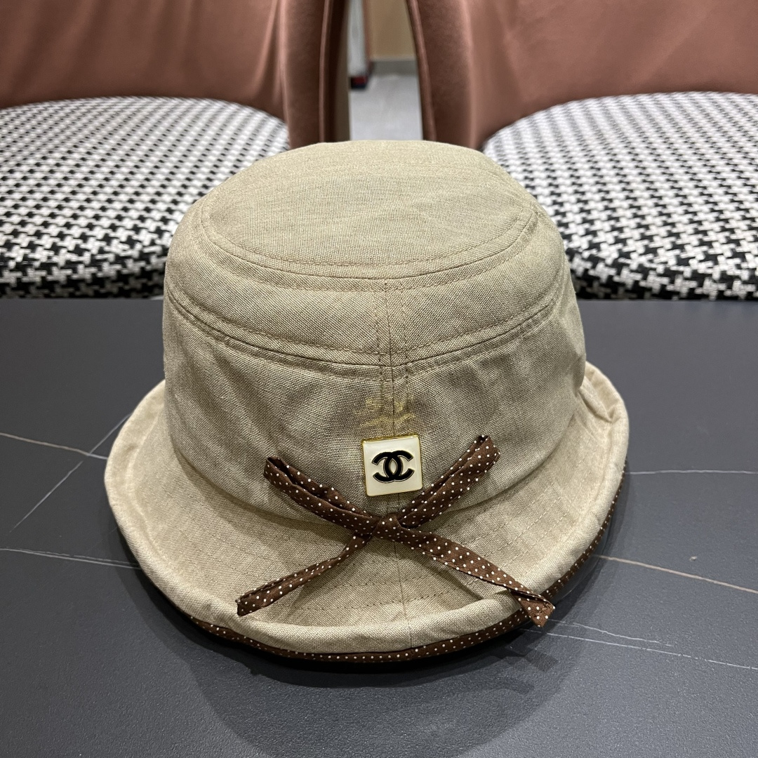  香奈儿 2025新款蝴蝶结卷边渔夫帽子女夏季赫本风气质优雅
礼帽百搭显脸小遮阳盆帽