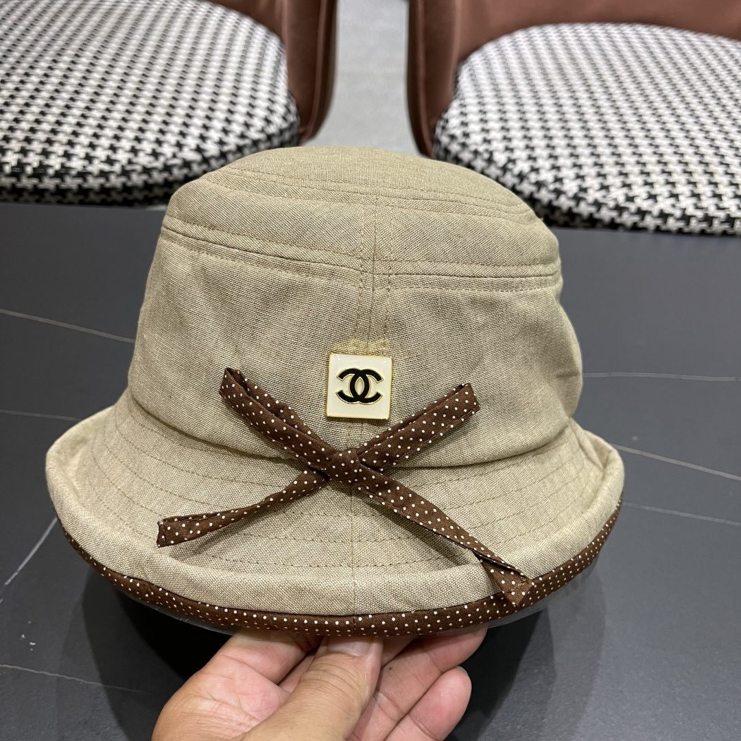  香奈儿 2025新款蝴蝶结卷边渔夫帽子女夏季赫本风气质优雅
礼帽百搭显脸小遮阳盆帽