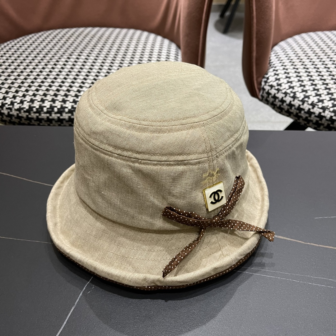  香奈儿 2025新款蝴蝶结卷边渔夫帽子女夏季赫本风气质优雅
礼帽百搭显脸小遮阳盆帽