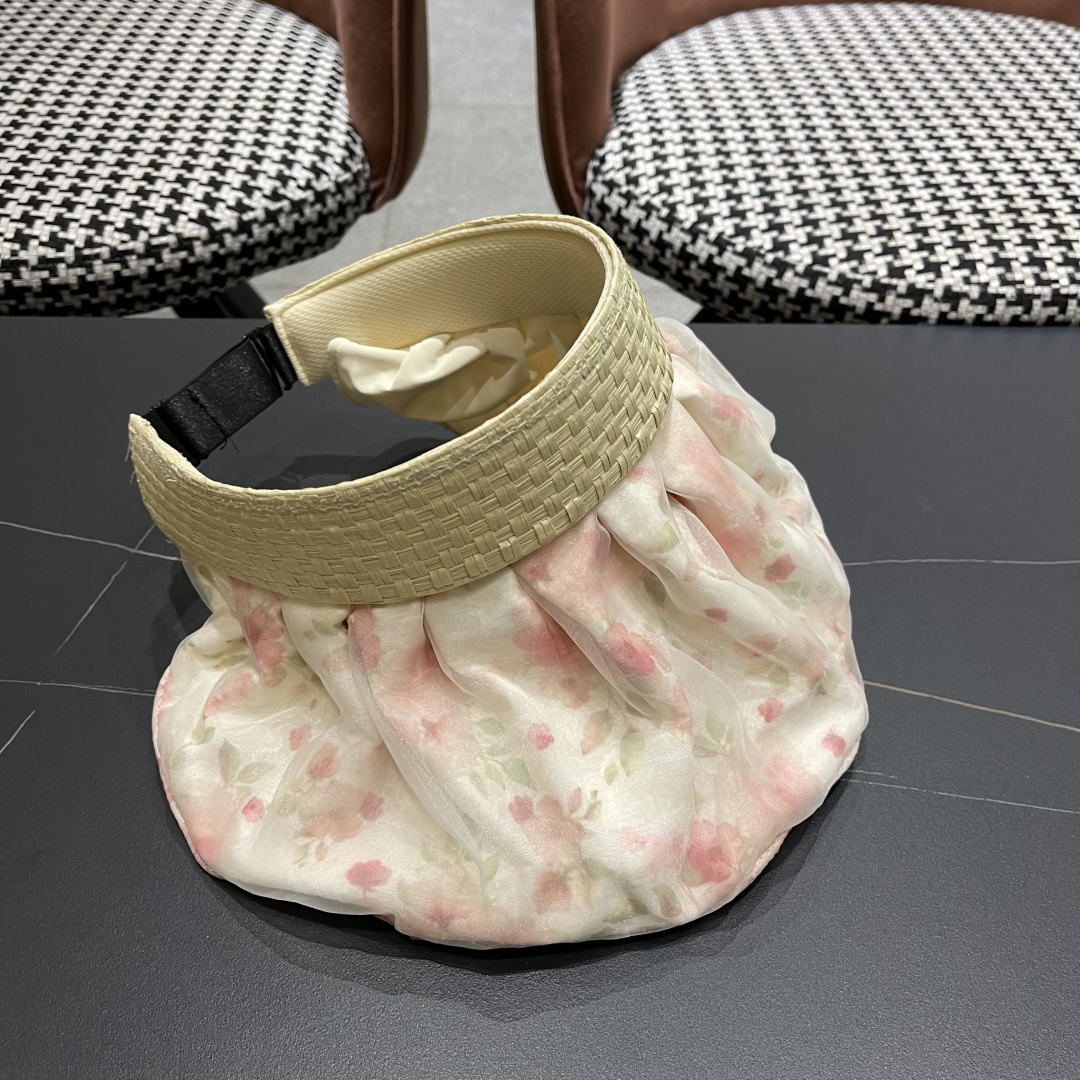  Prada普拉达多2025遮阳帽女夏季新款海边度假沙滩防晒防紫外线空顶帽