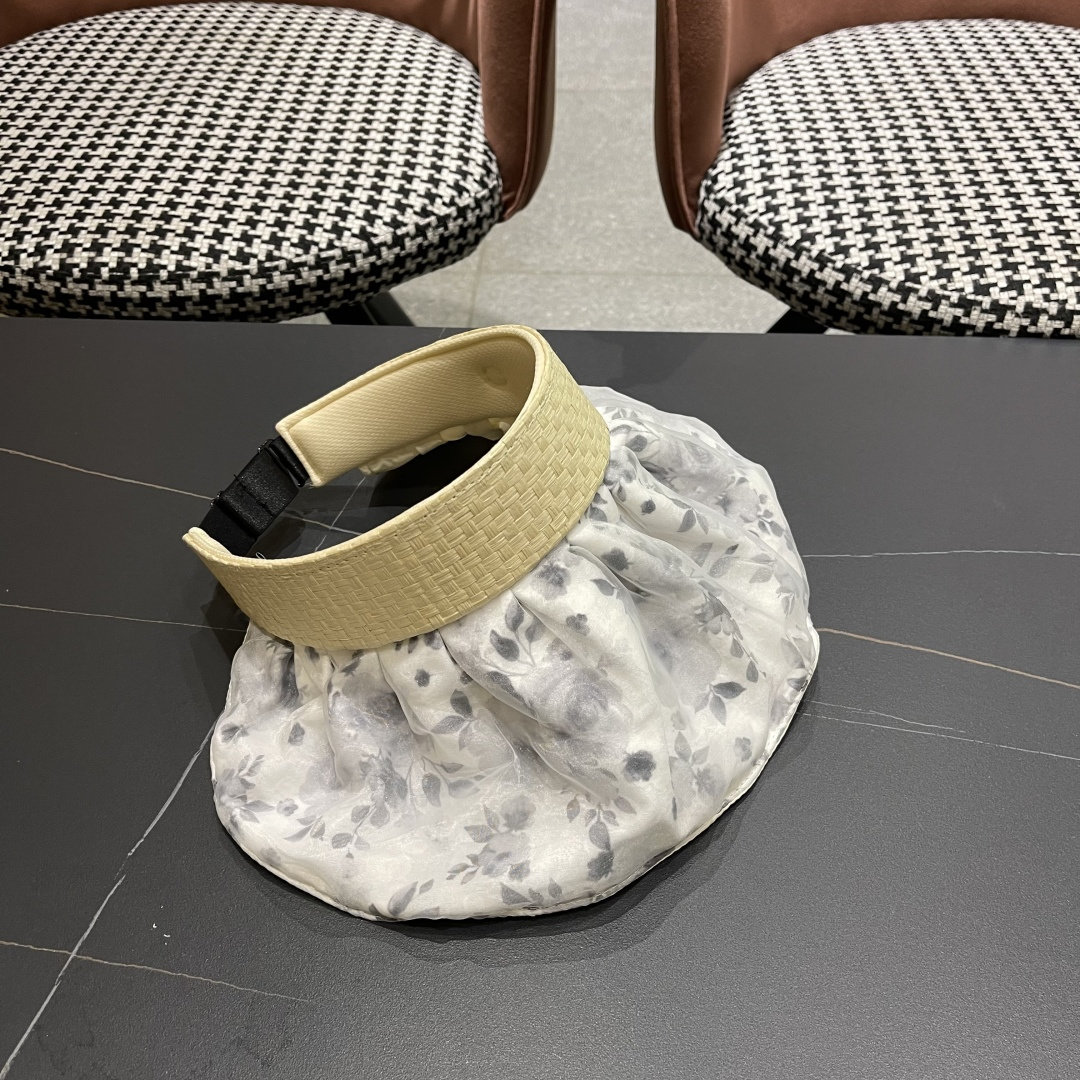  Prada普拉达多2025遮阳帽女夏季新款海边度假沙滩防晒防紫外线空顶帽