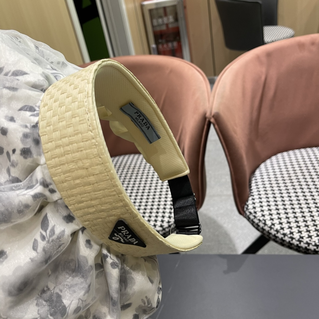  Prada普拉达多2025遮阳帽女夏季新款海边度假沙滩防晒防紫外线空顶帽