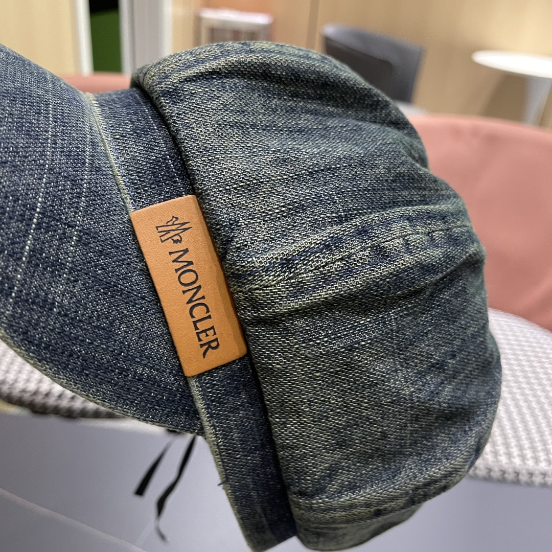  蒙口 2025新款韩版复古水洗牛仔贝雷帽女英伦风八角帽春
夏时尚画家帽显脸小