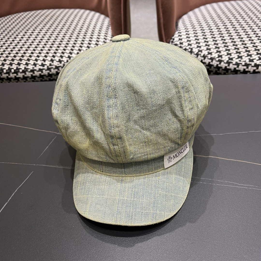  蒙口 2025新款韩版复古水洗牛仔贝雷帽女英伦风八角帽春
夏时尚画家帽显脸小