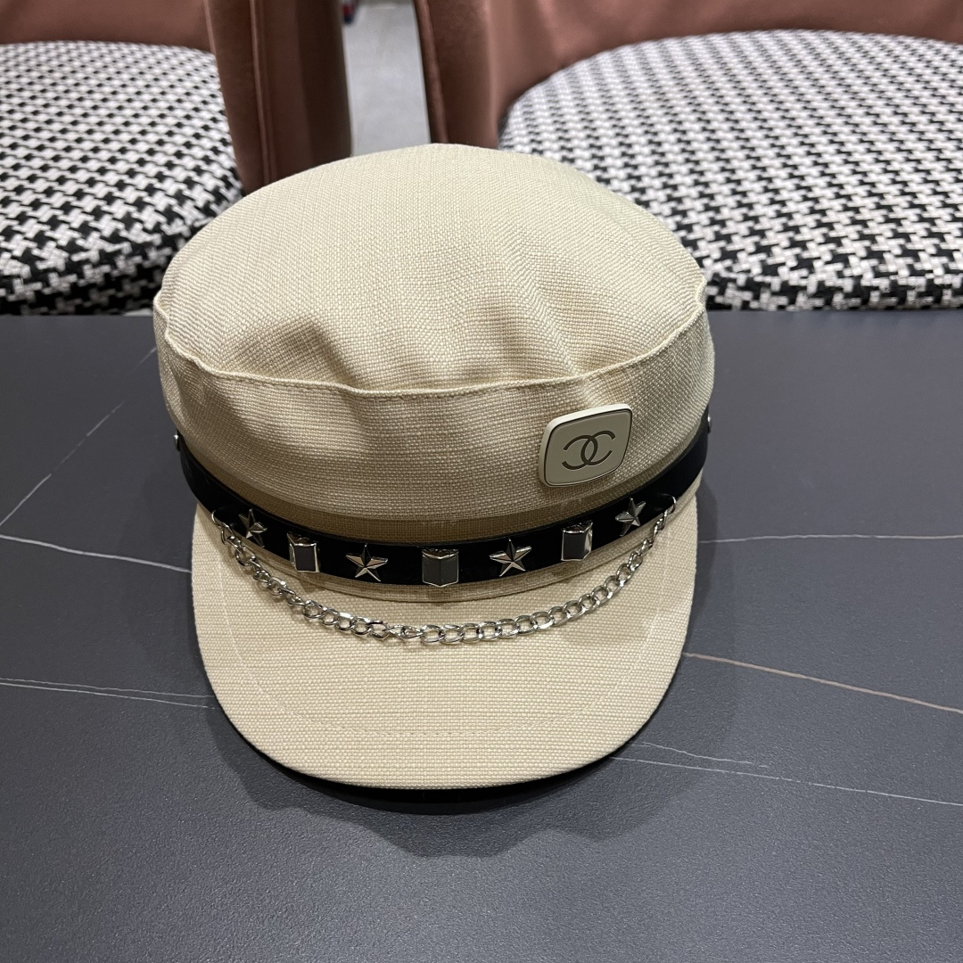 香奈儿2025秋冬系美拉德风海军八角帽潮酷网红同款品脸小八角