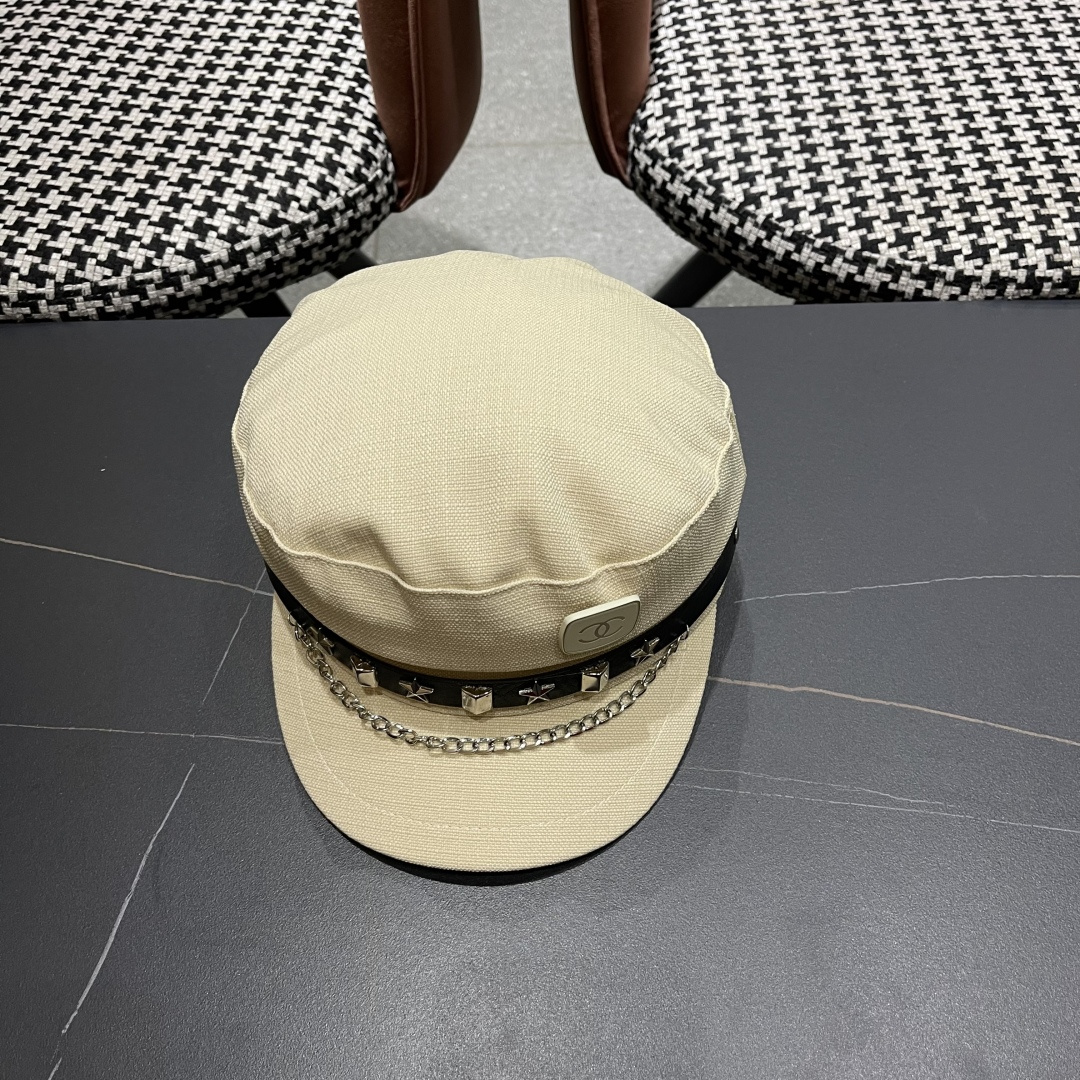 香奈儿2025秋冬系美拉德风海军八角帽潮酷网红同款品脸小八角