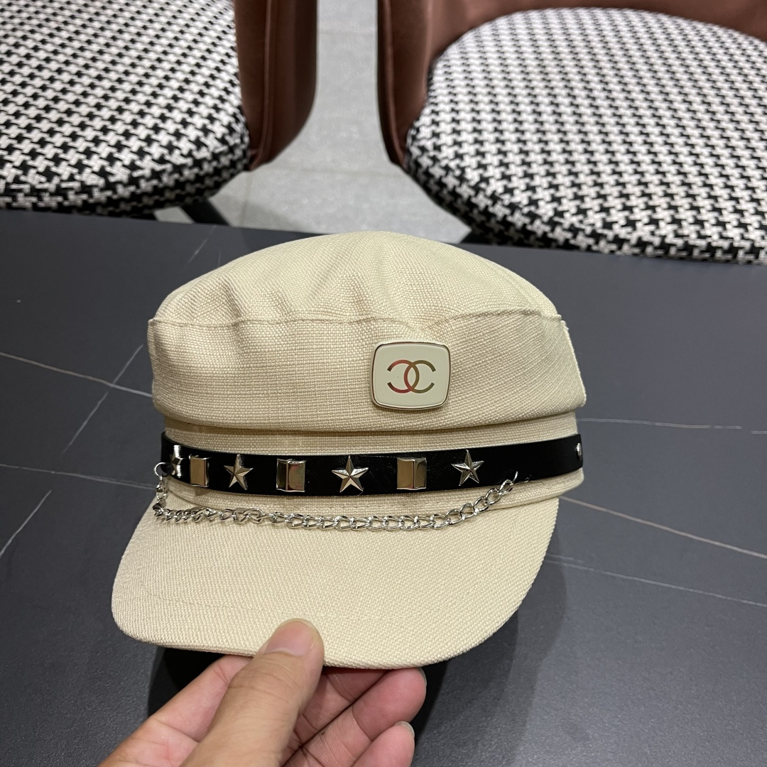 香奈儿2025秋冬系美拉德风海军八角帽潮酷网红同款品脸小八角