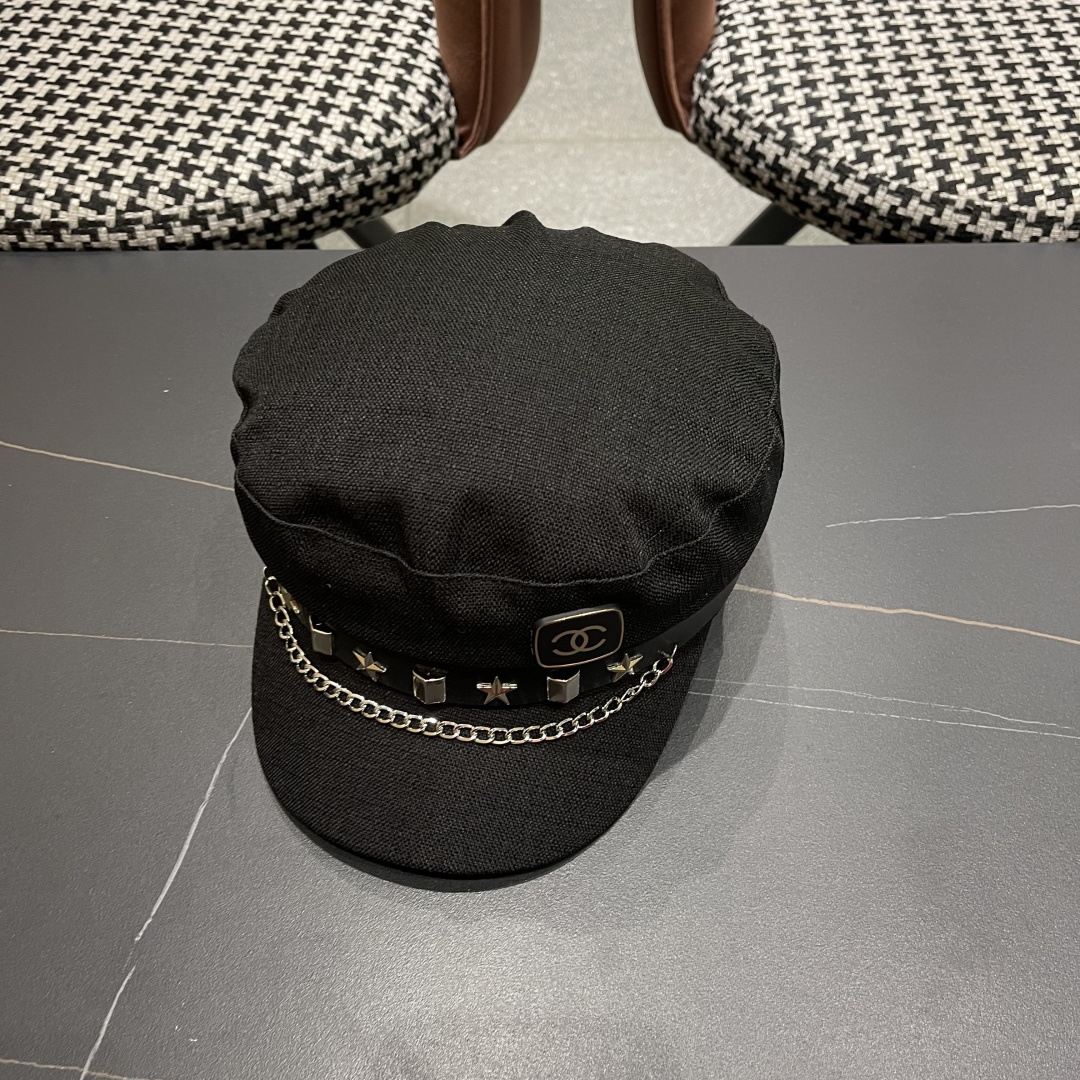 香奈儿2025秋冬系美拉德风海军八角帽潮酷网红同款品脸小八角