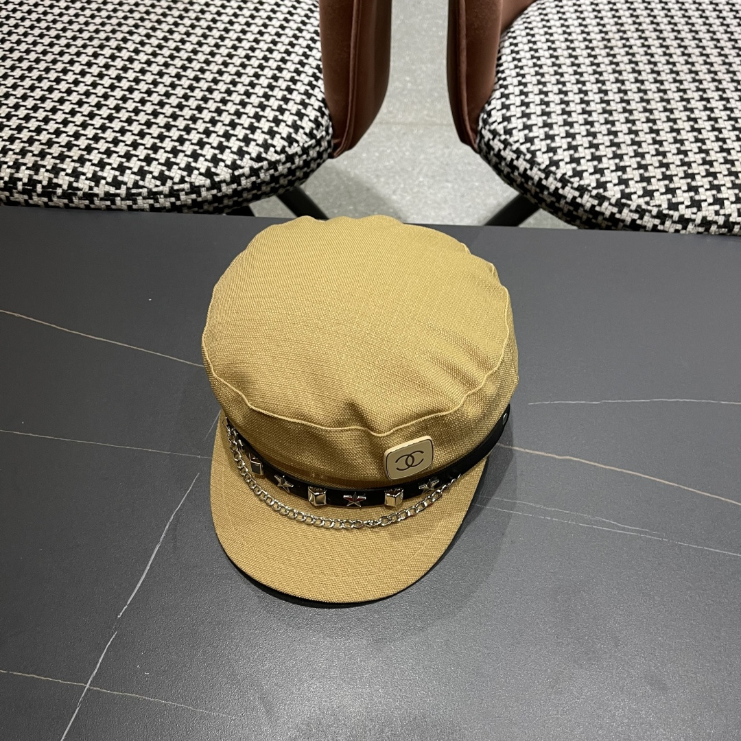 香奈儿2025秋冬系美拉德风海军八角帽潮酷网红同款品脸小八角