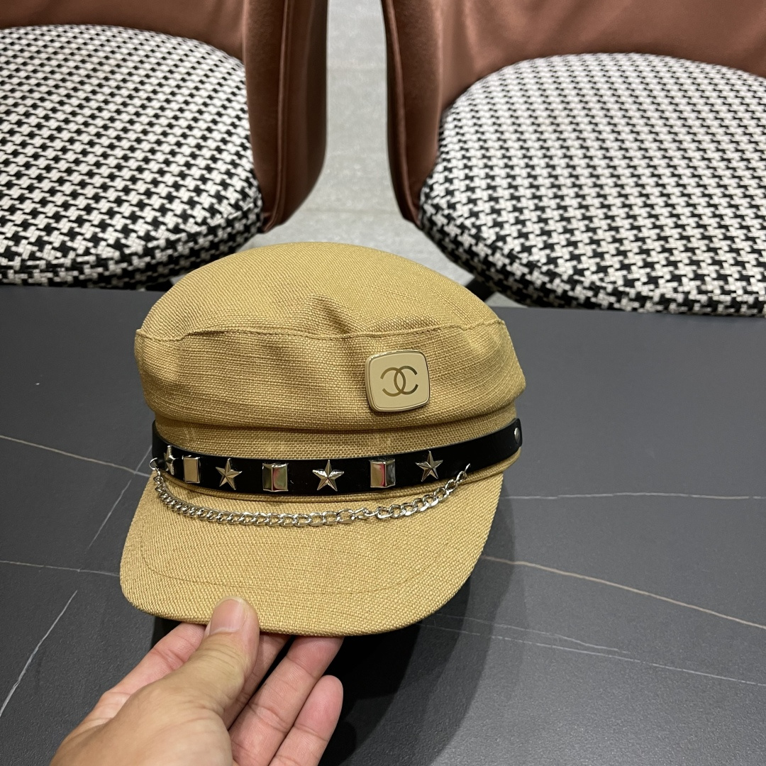 香奈儿2025秋冬系美拉德风海军八角帽潮酷网红同款品脸小八角