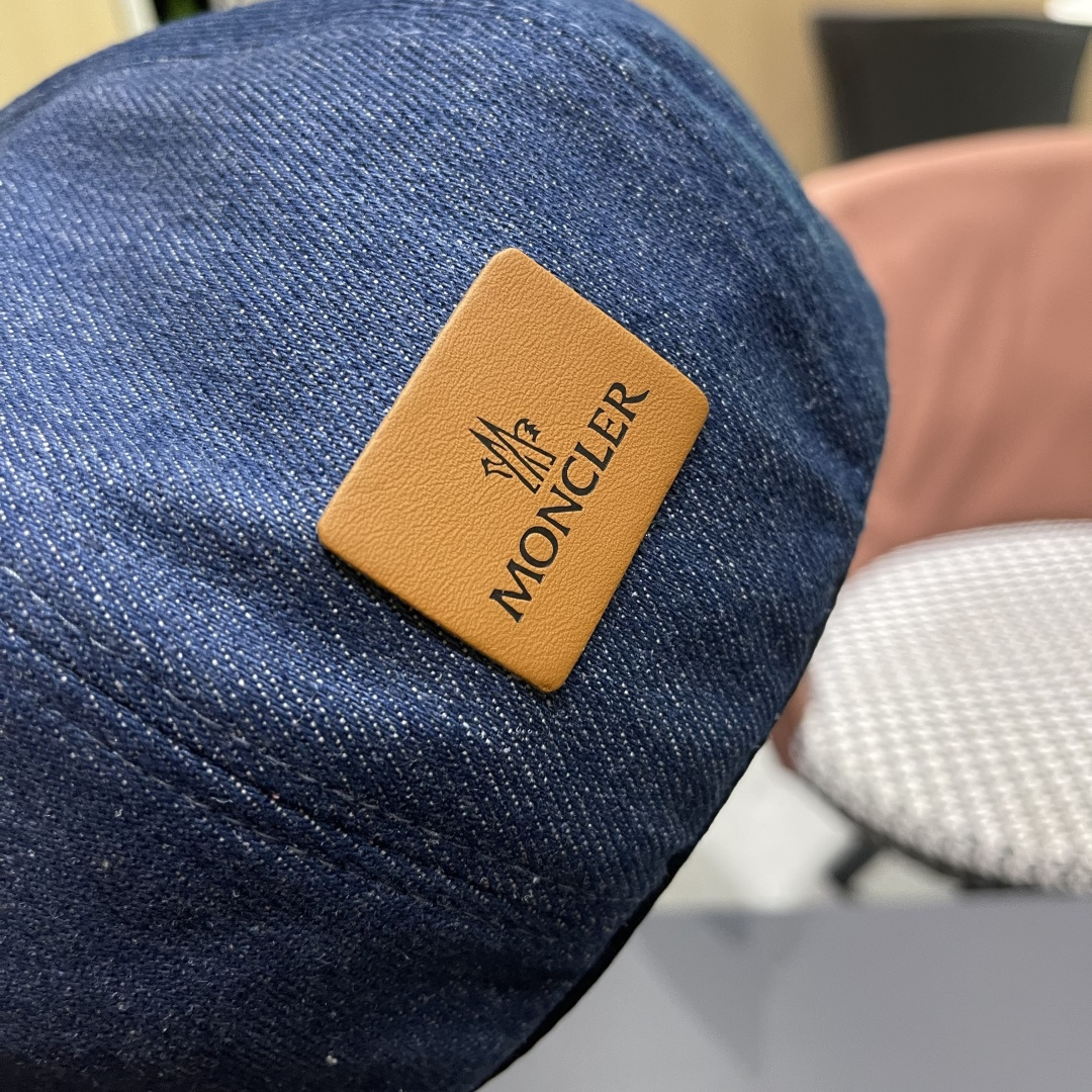 蒙口 日系网红牛仔贝雷帽子女春秋款潮浅蓝色复古金属标画家蓓蕾帽夏季