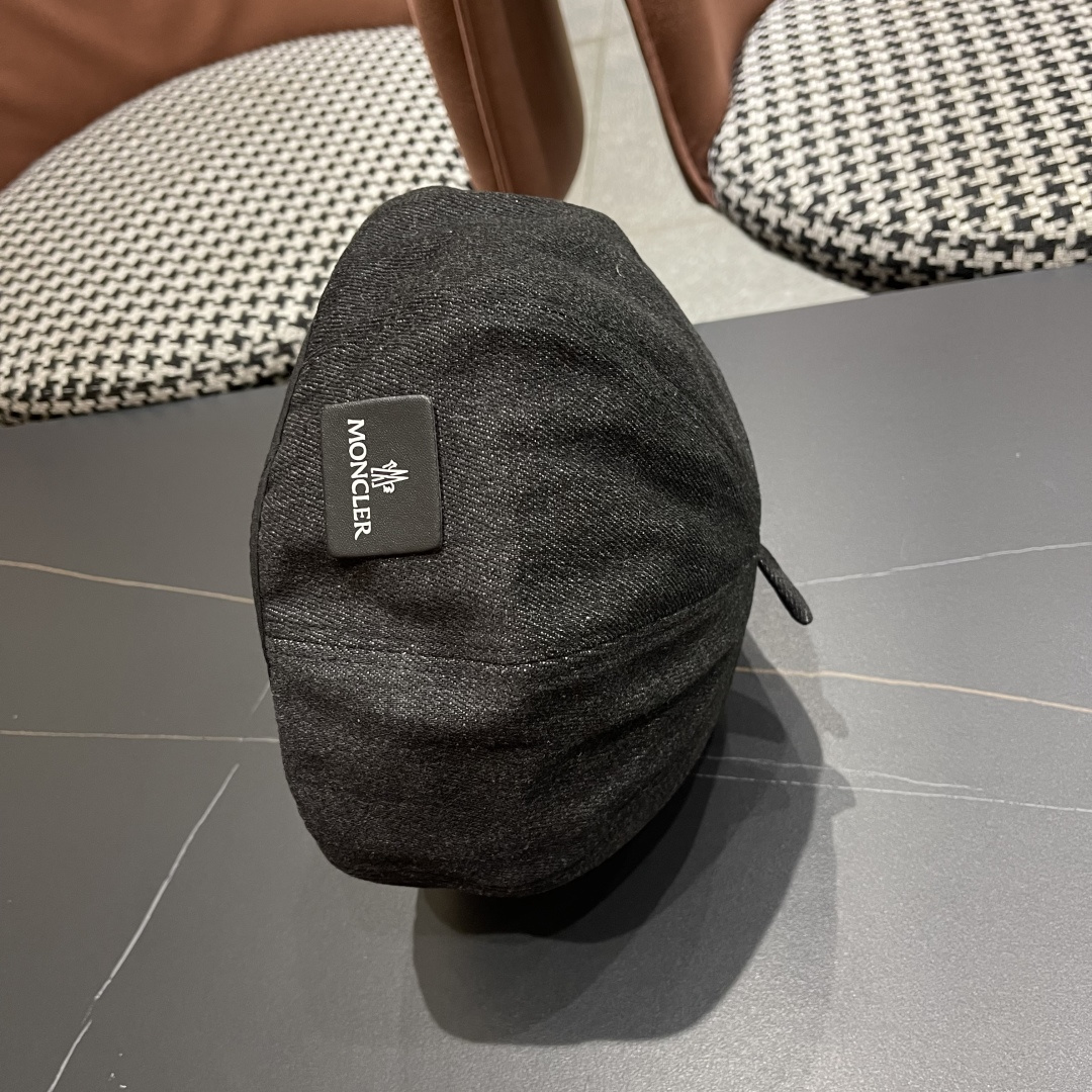 蒙口 日系网红牛仔贝雷帽子女春秋款潮浅蓝色复古金属标画家蓓蕾帽夏季