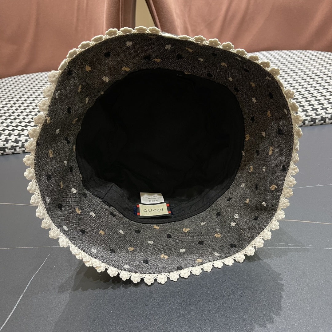  香奈儿Chanel夏季透气防晒渔夫帽子小碎花脸小休闲百搭出游遮阳盆帽