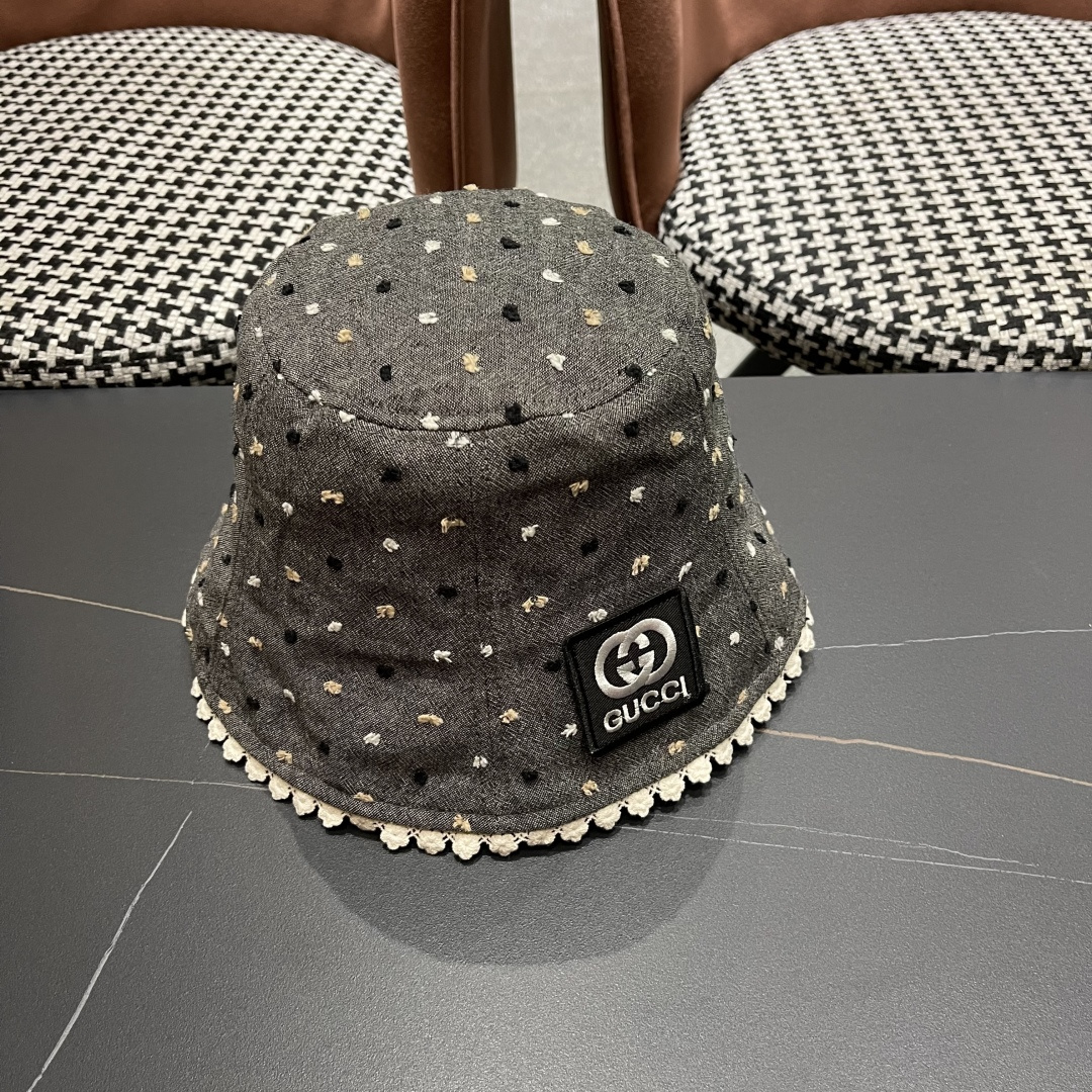  香奈儿Chanel夏季透气防晒渔夫帽子小碎花脸小休闲百搭出游遮阳盆帽