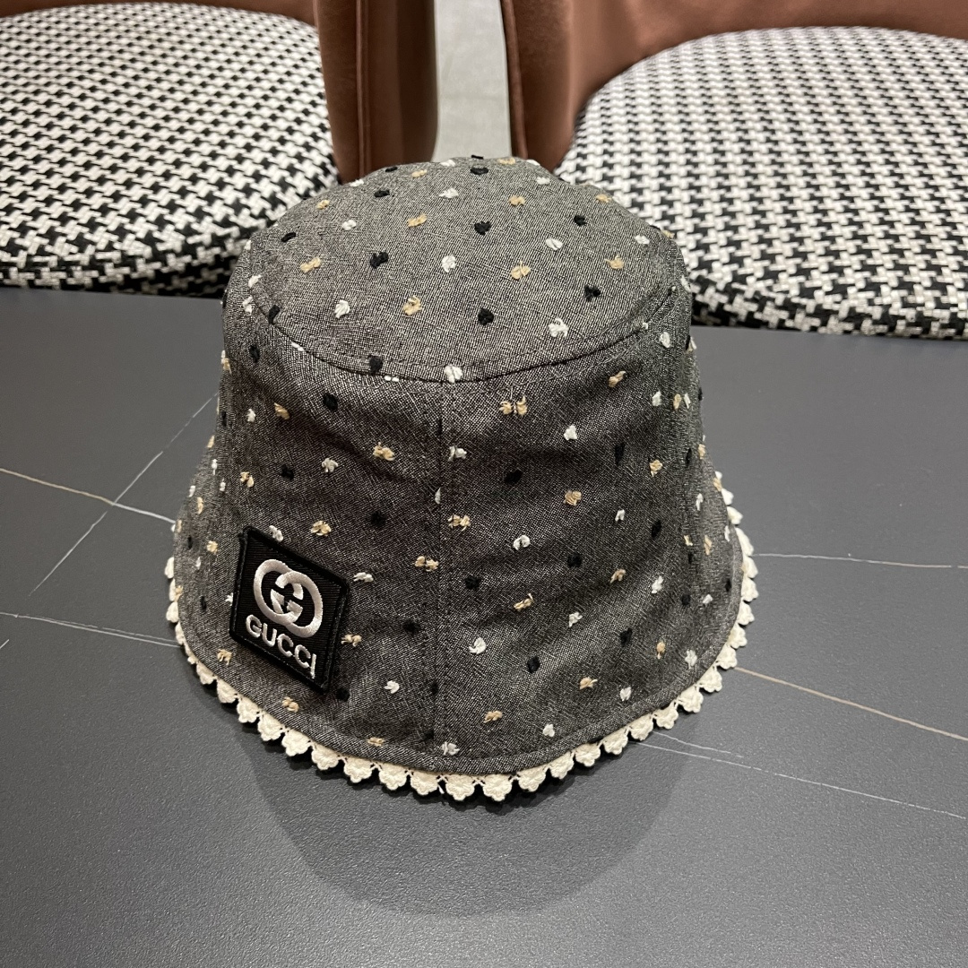  香奈儿Chanel夏季透气防晒渔夫帽子小碎花脸小休闲百搭出游遮阳盆帽