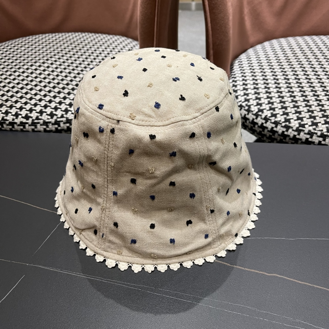  香奈儿Chanel夏季透气防晒渔夫帽子小碎花脸小休闲百搭出游遮阳盆帽