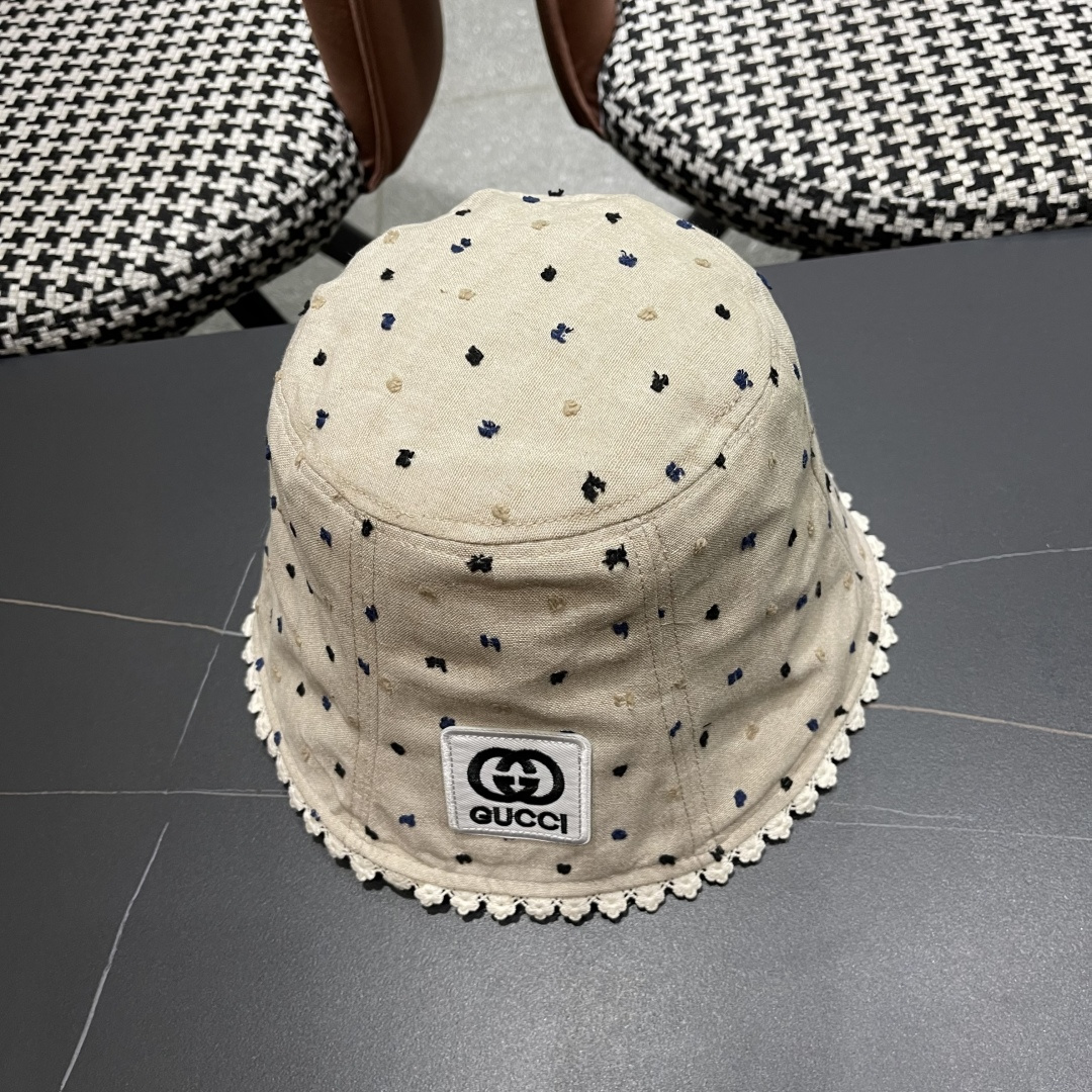  香奈儿Chanel夏季透气防晒渔夫帽子小碎花脸小休闲百搭出游遮阳盆帽