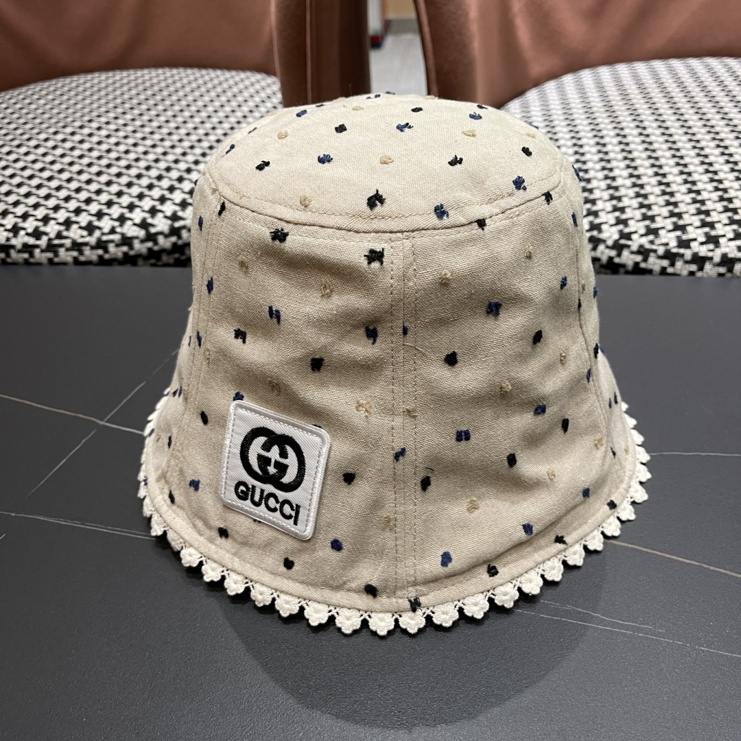  香奈儿Chanel夏季透气防晒渔夫帽子小碎花脸小休闲百搭出游遮阳盆帽