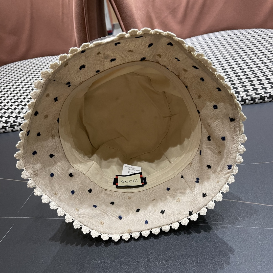  香奈儿Chanel夏季透气防晒渔夫帽子小碎花脸小休闲百搭出游遮阳盆帽