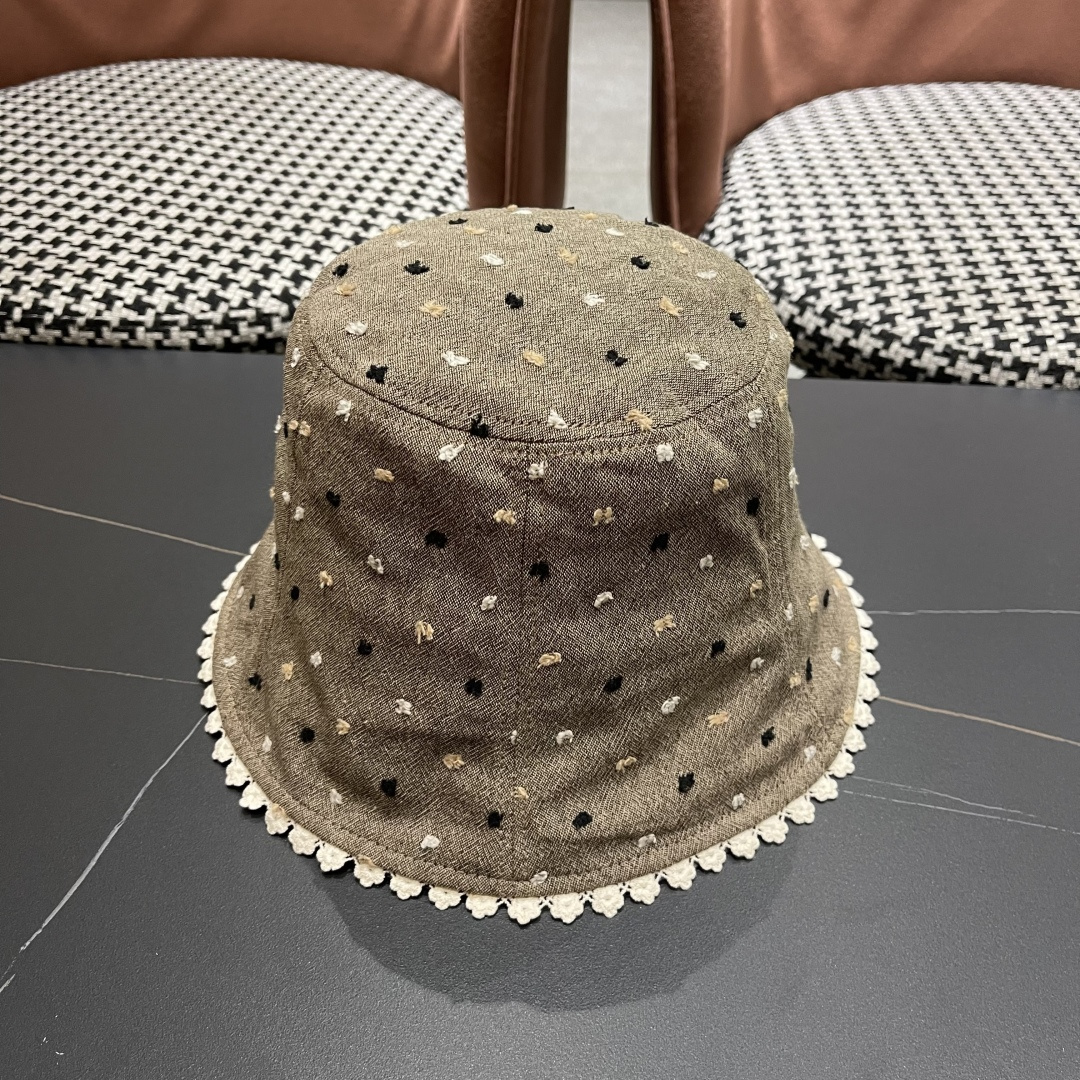  香奈儿Chanel夏季透气防晒渔夫帽子小碎花脸小休闲百搭出游遮阳盆帽