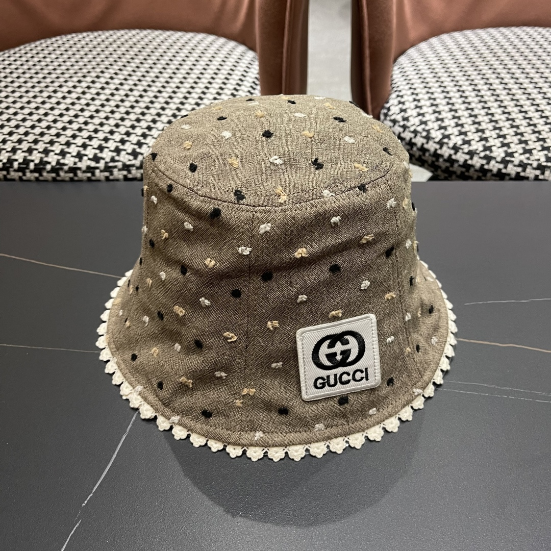  香奈儿Chanel夏季透气防晒渔夫帽子小碎花脸小休闲百搭出游遮阳盆帽