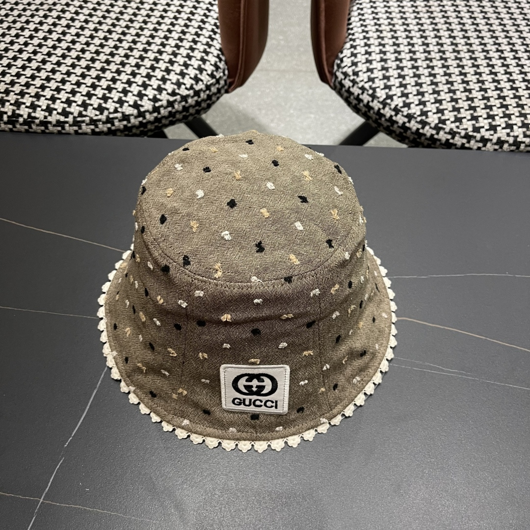  香奈儿Chanel夏季透气防晒渔夫帽子小碎花脸小休闲百搭出游遮阳盆帽