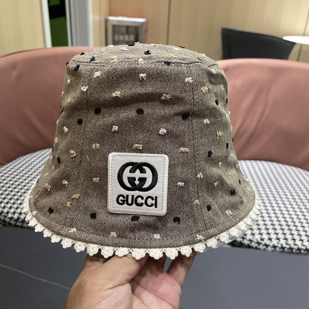  香奈儿Chanel夏季透气防晒渔夫帽子小碎花脸小休闲百搭出游遮阳盆帽