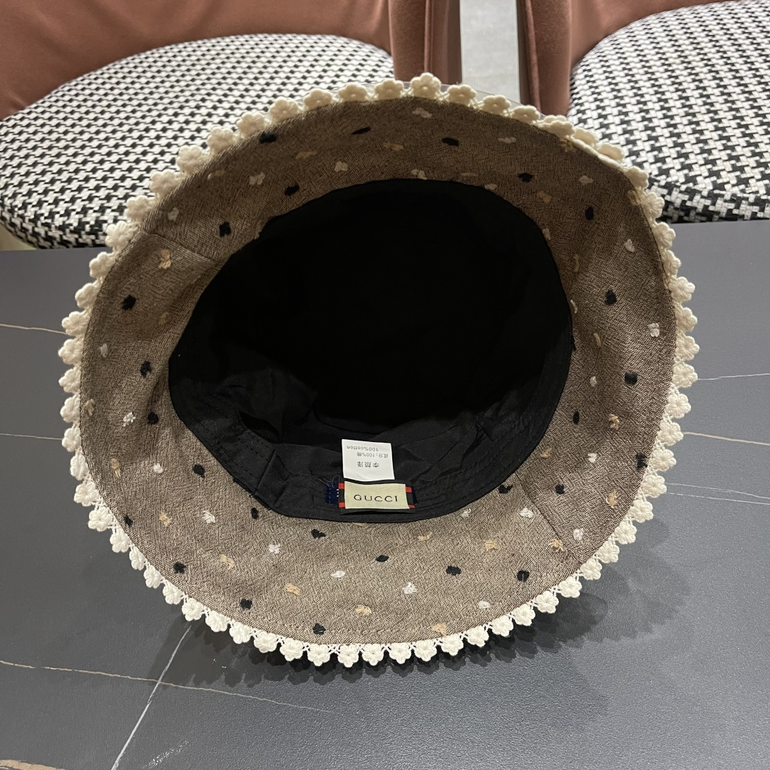  香奈儿Chanel夏季透气防晒渔夫帽子小碎花脸小休闲百搭出游遮阳盆帽