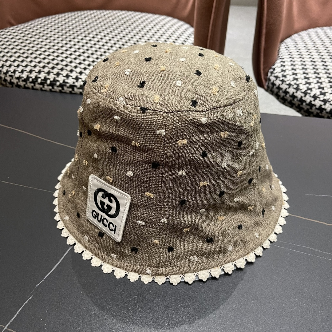  香奈儿Chanel夏季透气防晒渔夫帽子小碎花脸小休闲百搭出游遮阳盆帽