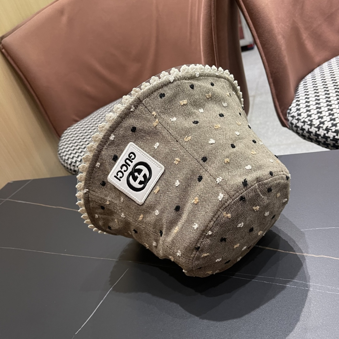  香奈儿Chanel夏季透气防晒渔夫帽子小碎花脸小休闲百搭出游遮阳盆帽