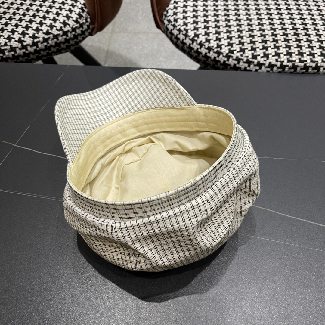 巴宝莉 2025新款韩版格纹贝雷帽文艺风复吉八角帽显脸小画家帽防晒帽子夏