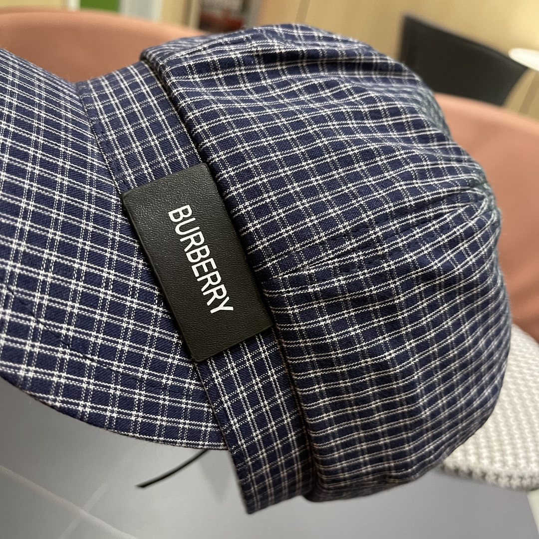 巴宝莉 2025新款韩版格纹贝雷帽文艺风复吉八角帽显脸小画家帽防晒帽子夏