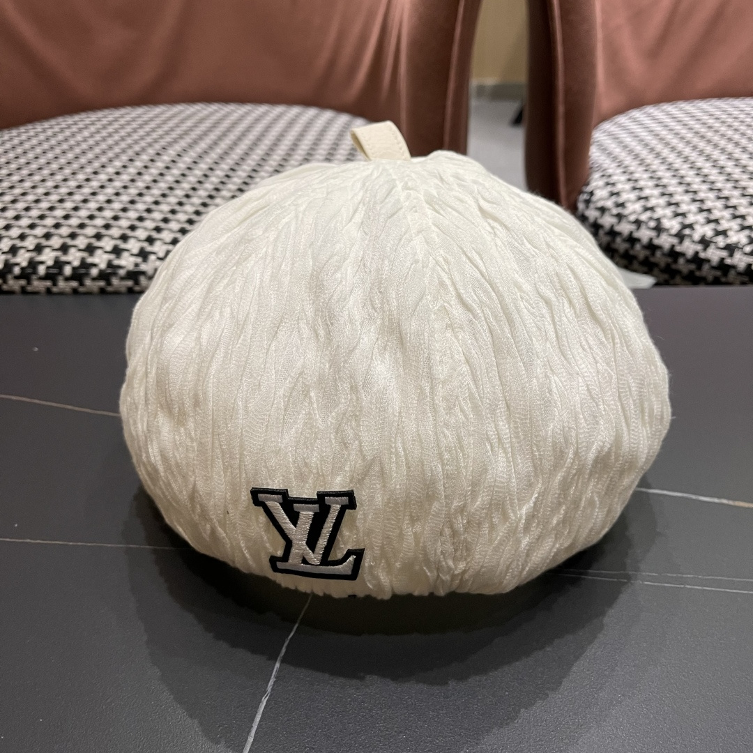 LV路易威登 外贸潮牌秋冬时尚大头围显脸小八角画家帽子百搭南瓜帽贝雷帽女帽