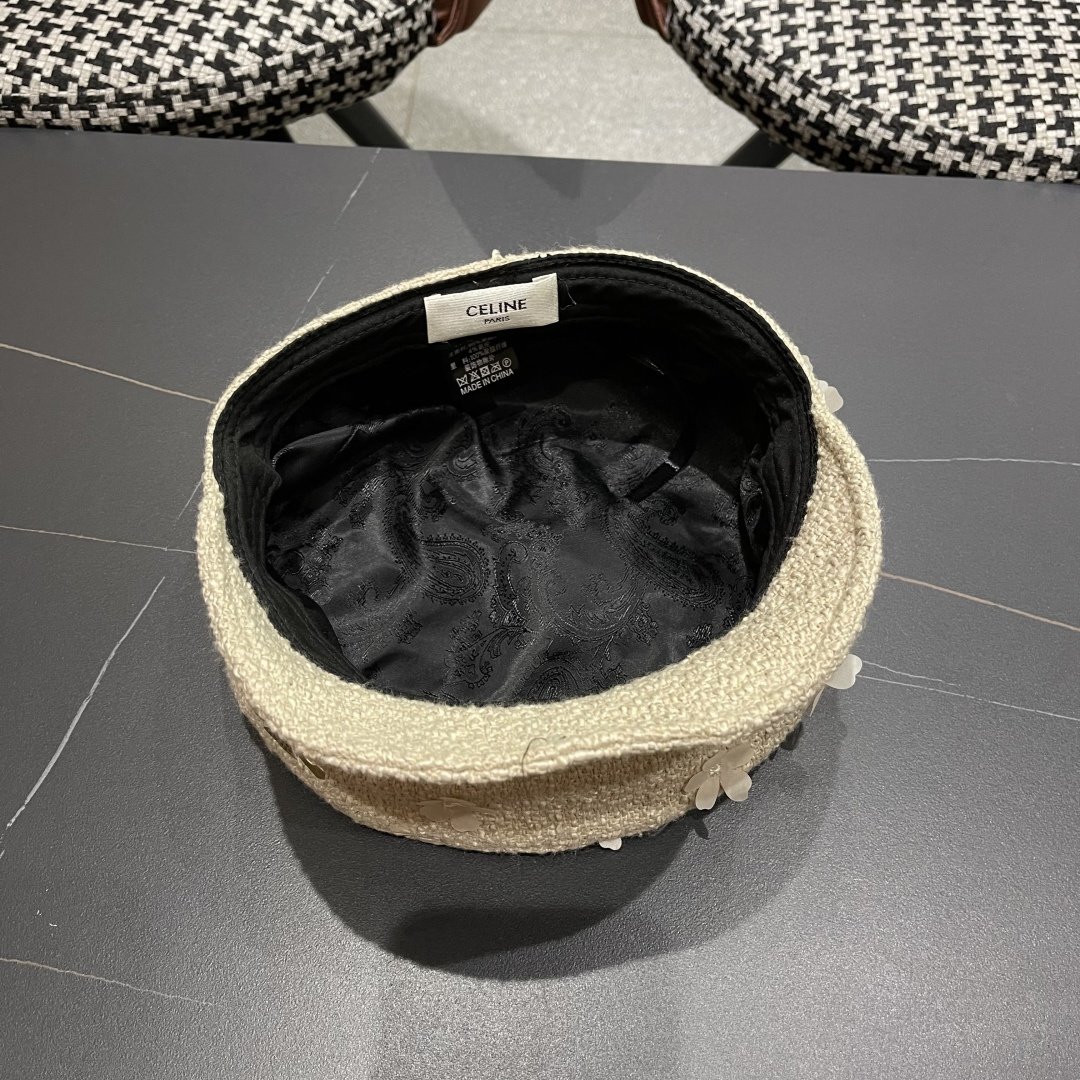 赛琳 2025新款日系复古简约百搭花朵八角帽女早秋画家帽报童帽子显脸小