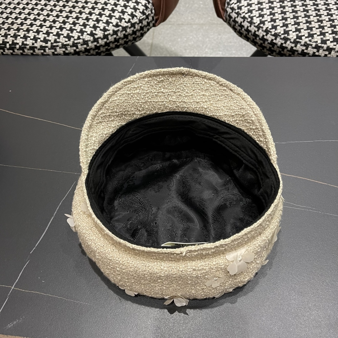 赛琳 2025新款日系复古简约百搭花朵八角帽女早秋画家帽报童帽子显脸小