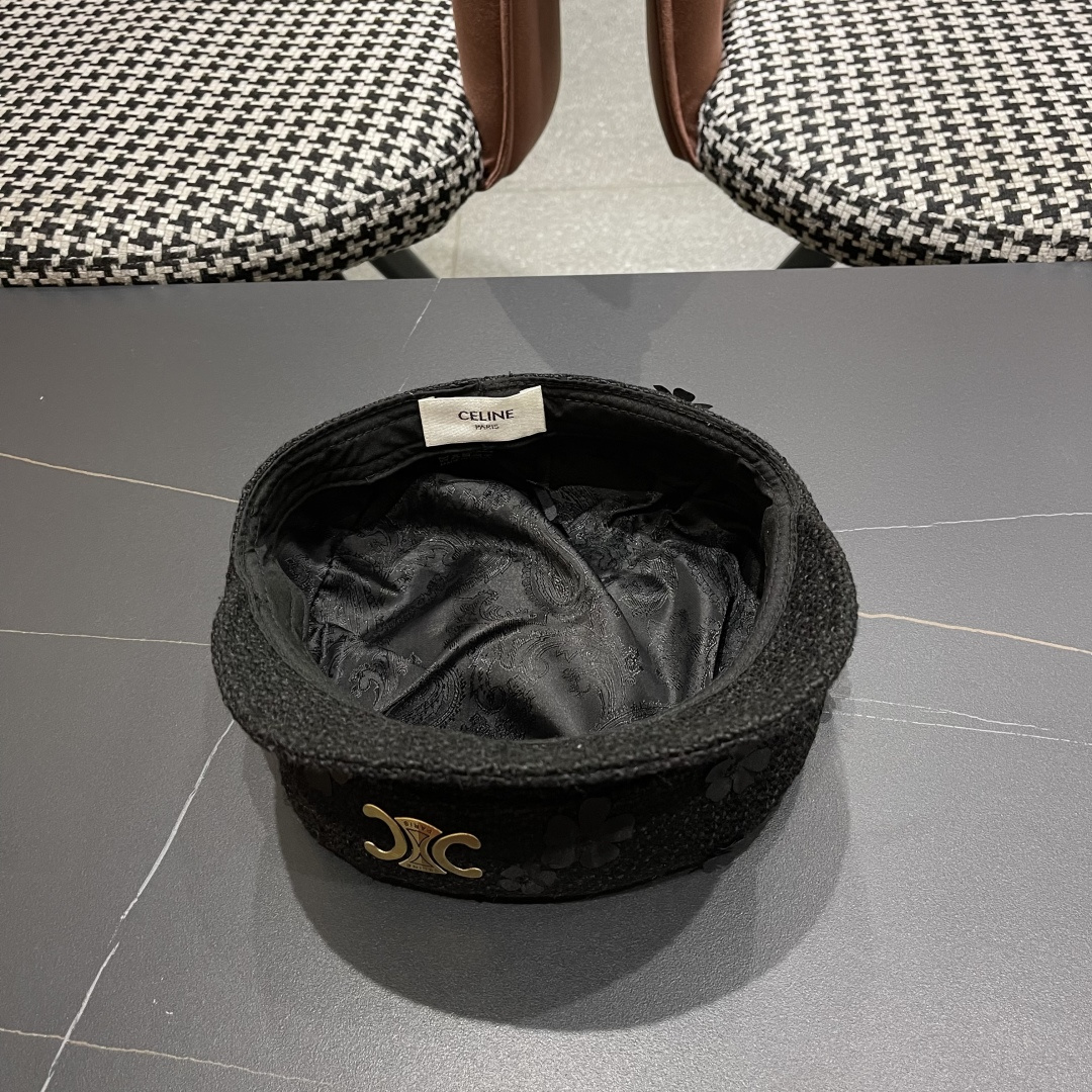 赛琳 2025新款日系复古简约百搭花朵八角帽女早秋画家帽报童帽子显脸小