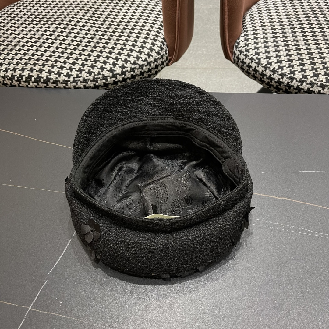 赛琳 2025新款日系复古简约百搭花朵八角帽女早秋画家帽报童帽子显脸小