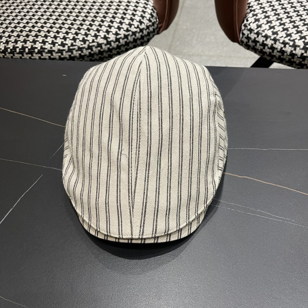  迪奥 日系条纹气质贝雷帽春秋夏季情侣显脸小前进帽
男女画家帽遮阳鸭舌