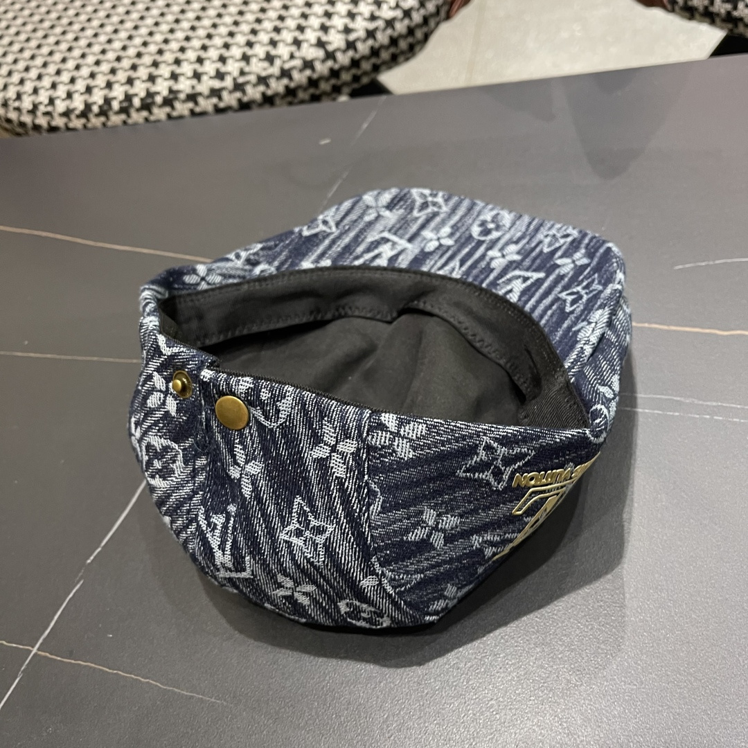  Lv路易威登2025新款时尚百搭牛仔提花贝雷帽透气遮阳帽