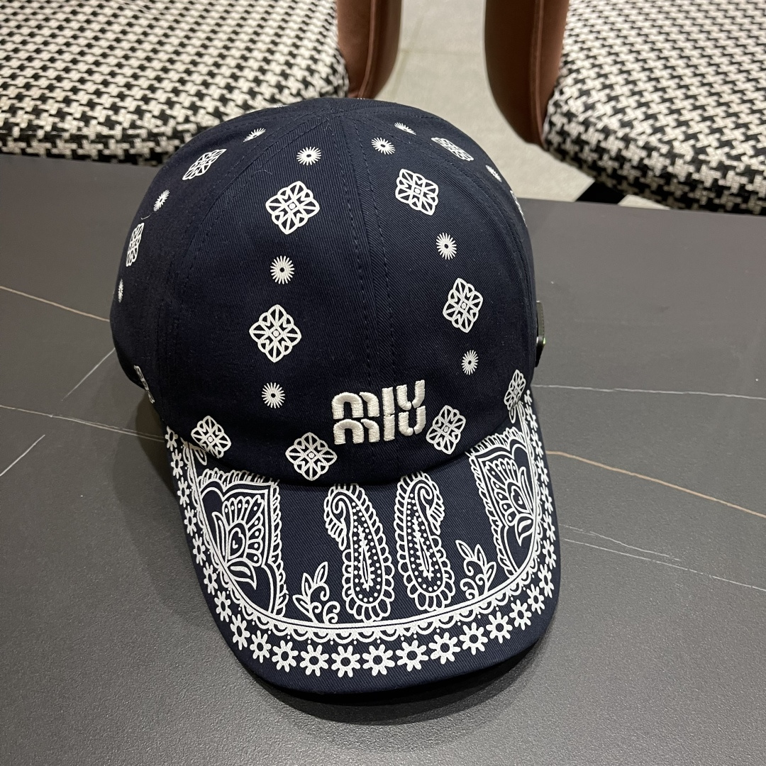  谬谬 夏季印花花纹韩版时尚棒球帽胖子品脸小百搭嘻哈街舞平沿帽