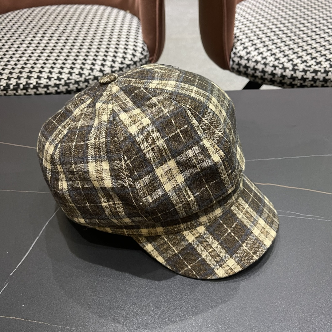  迪奥 2025新款格子帽子女棒球帽韩版潮时尚百搭鸭
舌帽男网红冬季遮阳帽