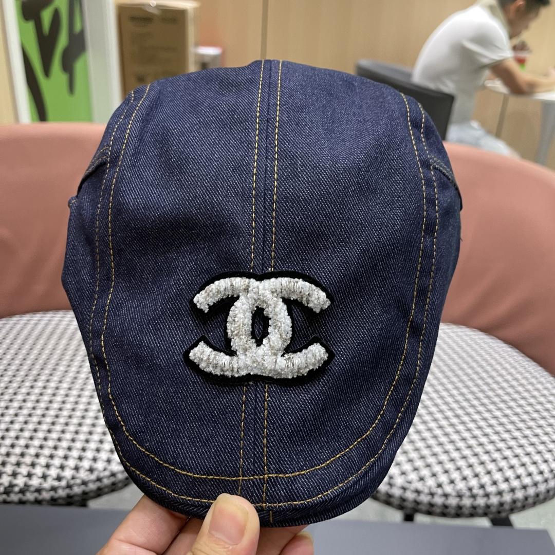  香奈儿2025新款日系文艺复古前进帽情侣休闲百搭英伦贝雷帽男
女反戴潮搭鸭舌帽韩