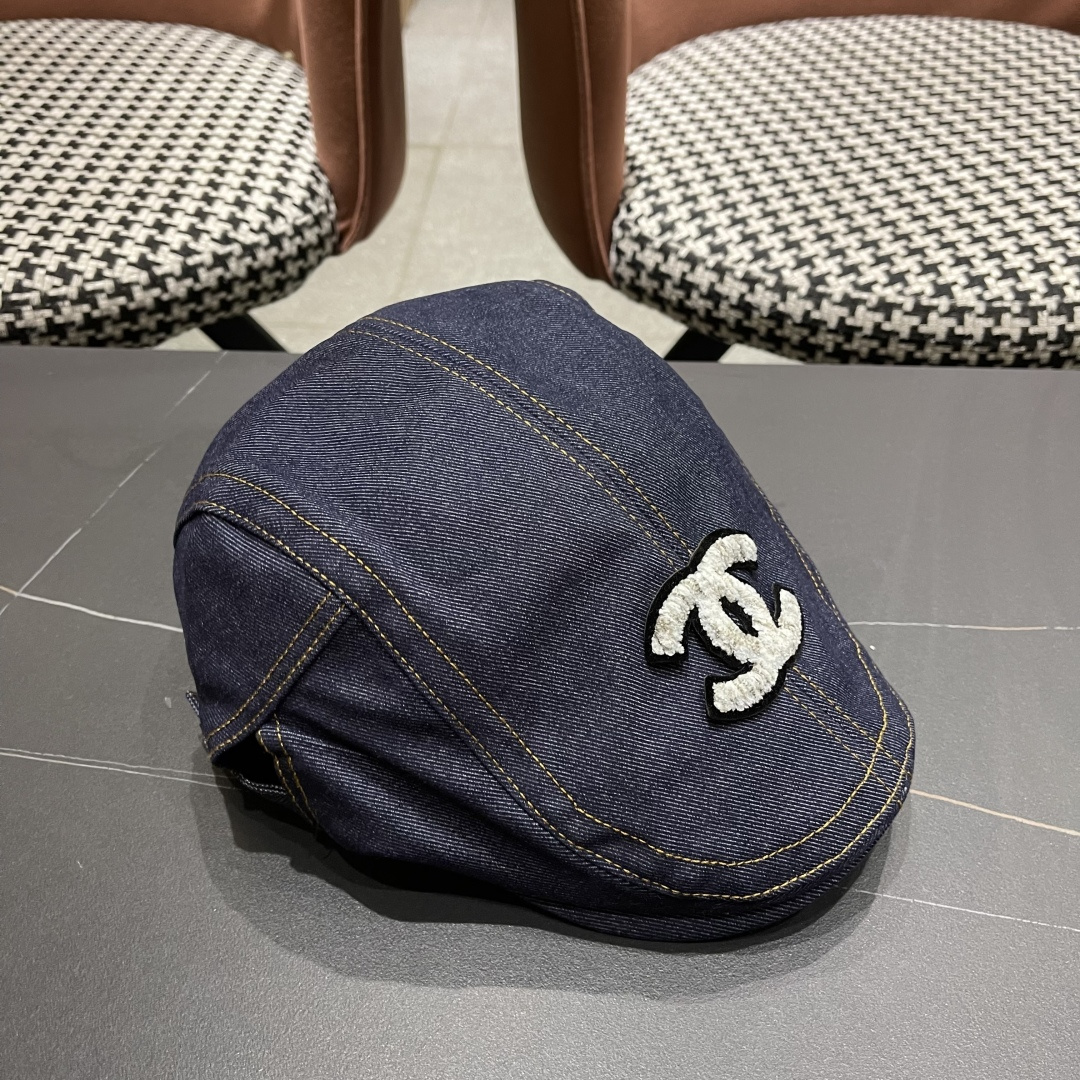  香奈儿2025新款日系文艺复古前进帽情侣休闲百搭英伦贝雷帽男
女反戴潮搭鸭舌帽韩