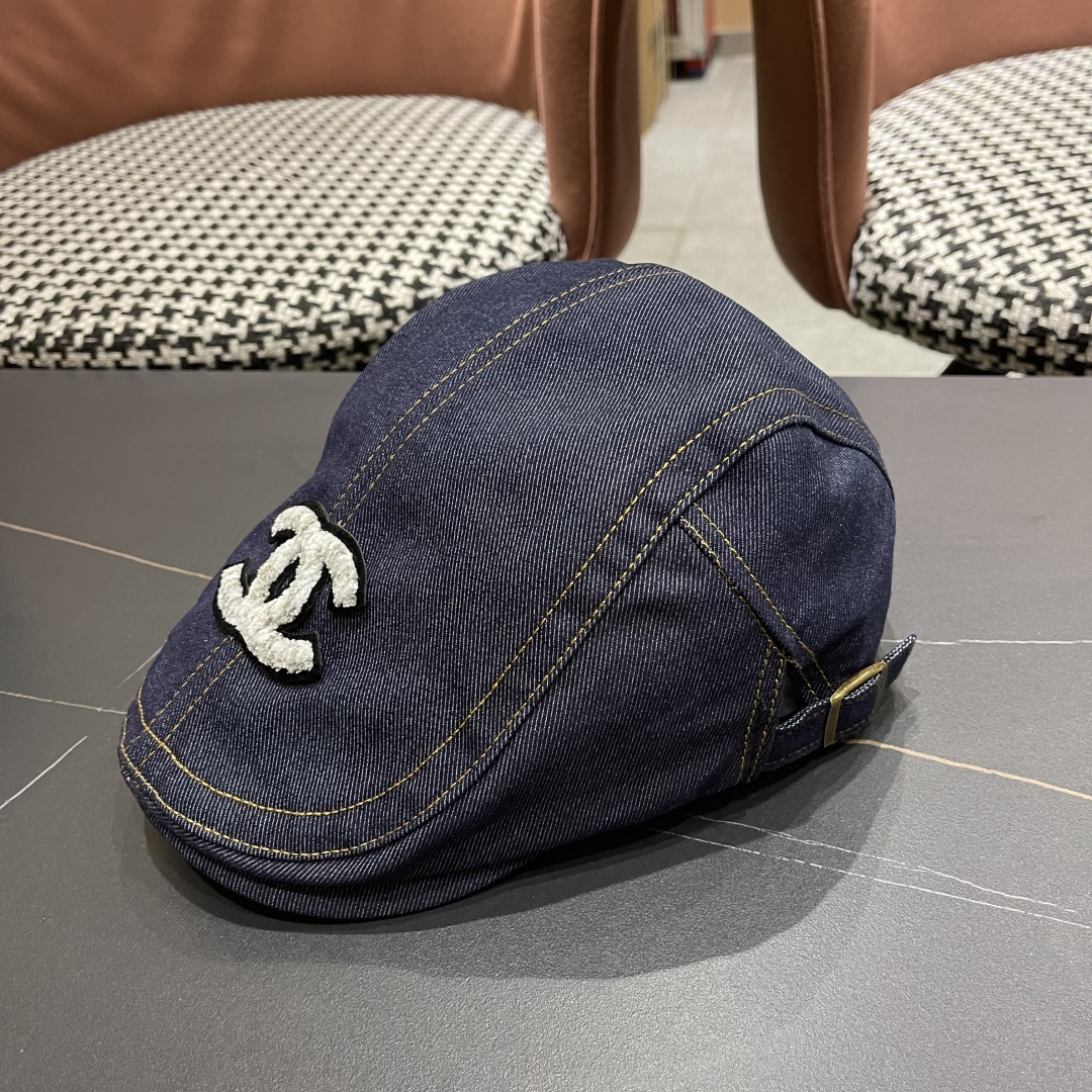  香奈儿2025新款日系文艺复古前进帽情侣休闲百搭英伦贝雷帽男
女反戴潮搭鸭舌帽韩