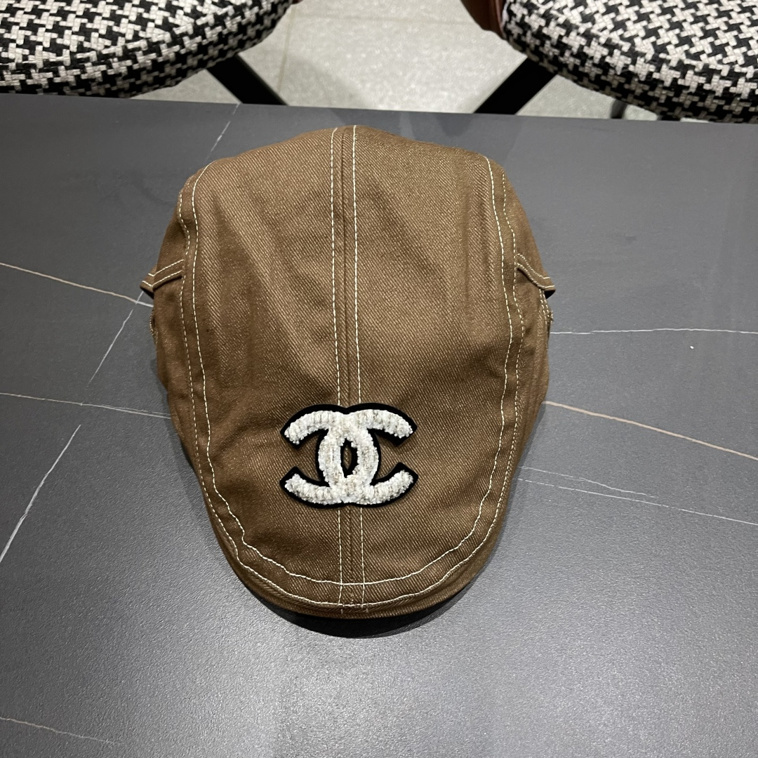  香奈儿2025新款日系文艺复古前进帽情侣休闲百搭英伦贝雷帽男
女反戴潮搭鸭舌帽韩